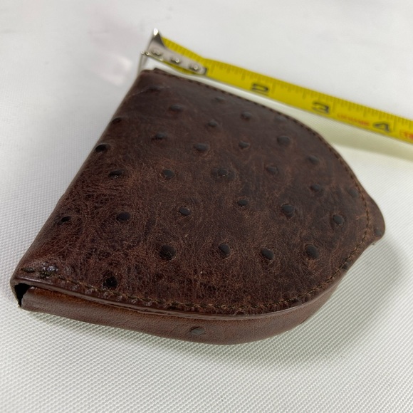 BALENCIAGA Exotic Ostrich Leather Two-Pocket Coin Purse (Dark Brown) - Picture 12 of 12